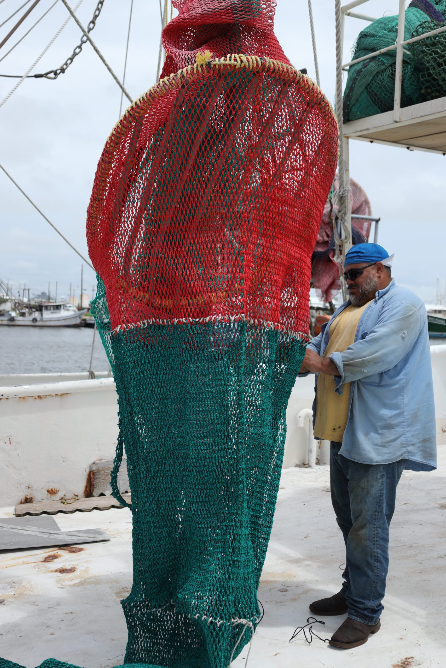 A shrimper installing a TED