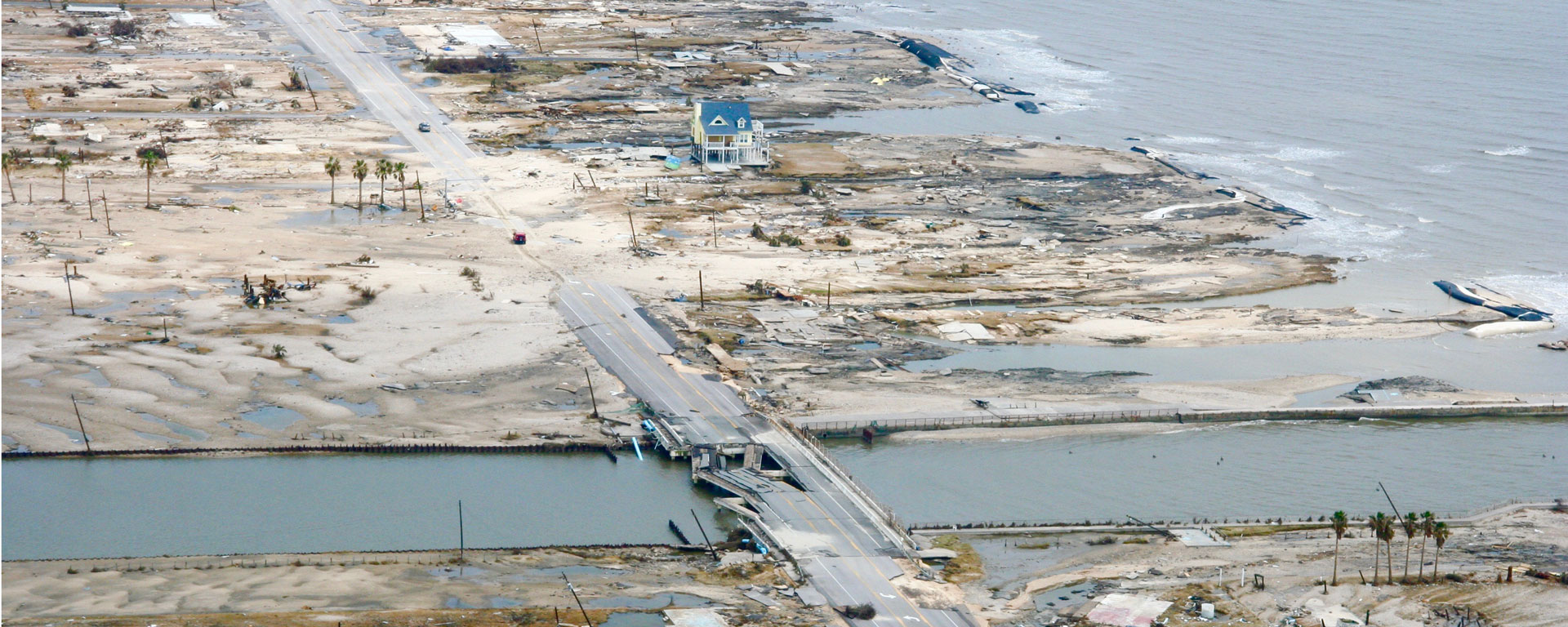 Hurricane disaster image on coast