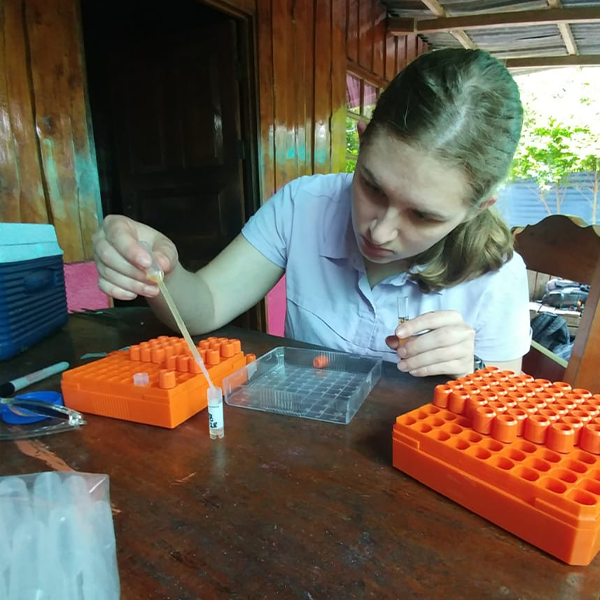 A student working within the LAUNCH program