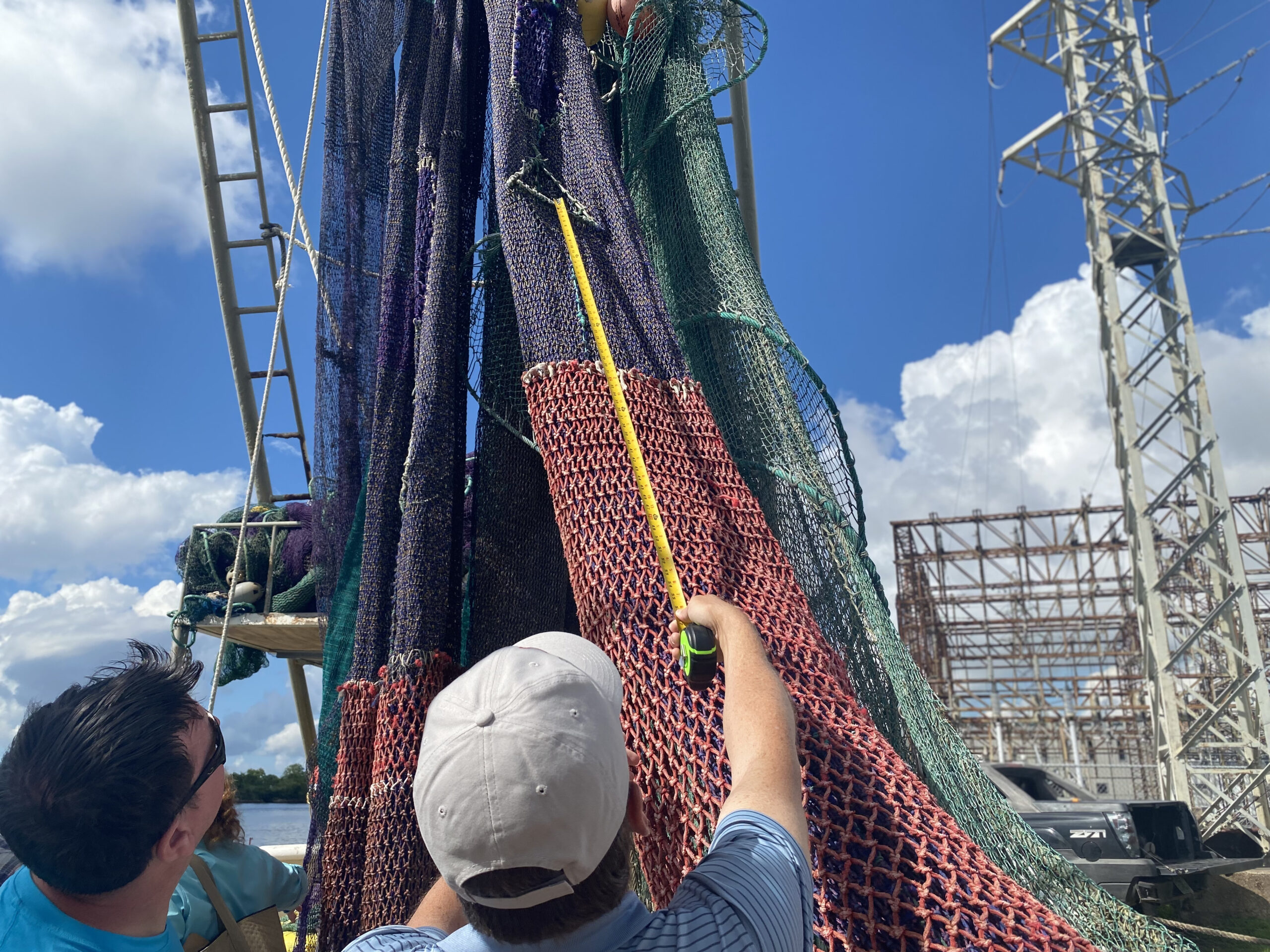 measuring a net for bycatch research