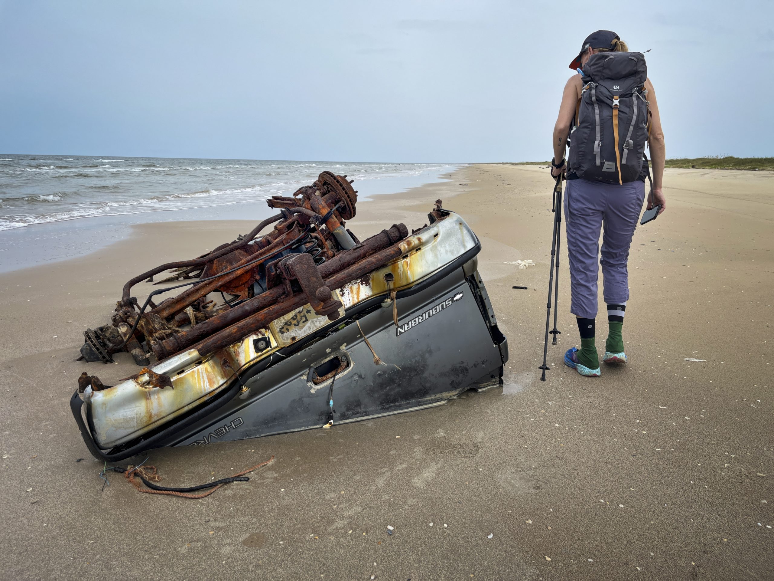 A stranded suburban on Matagorda Peninsula