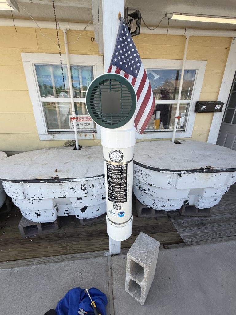 Monofilament bin at Rockport