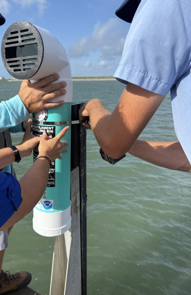 Monofilament Recycling bin installation