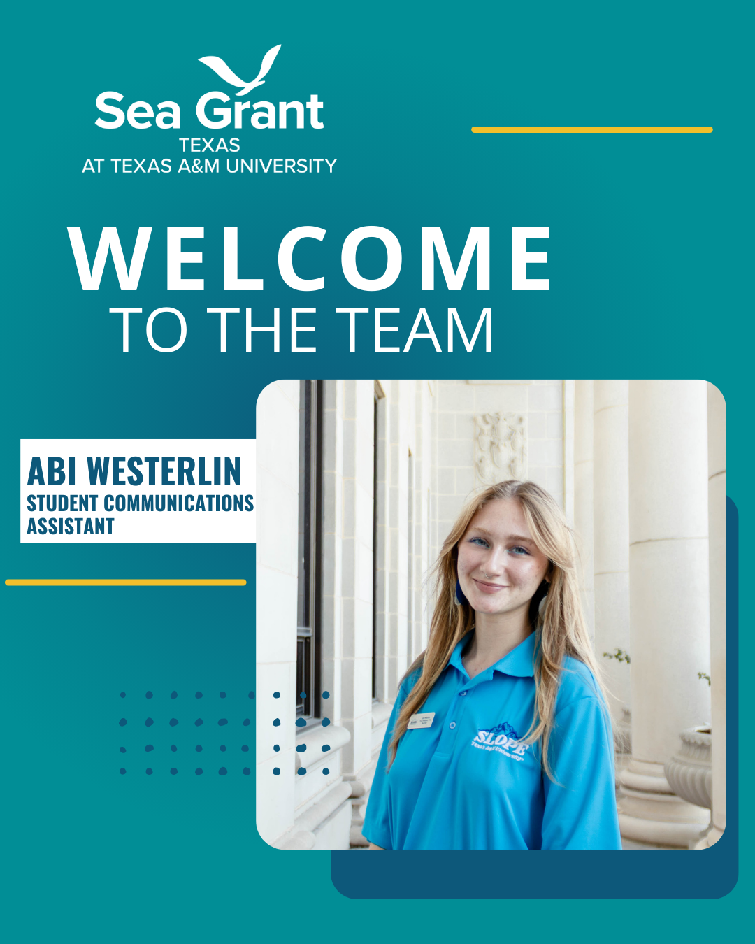 Abi Westerlin, Student Assistant