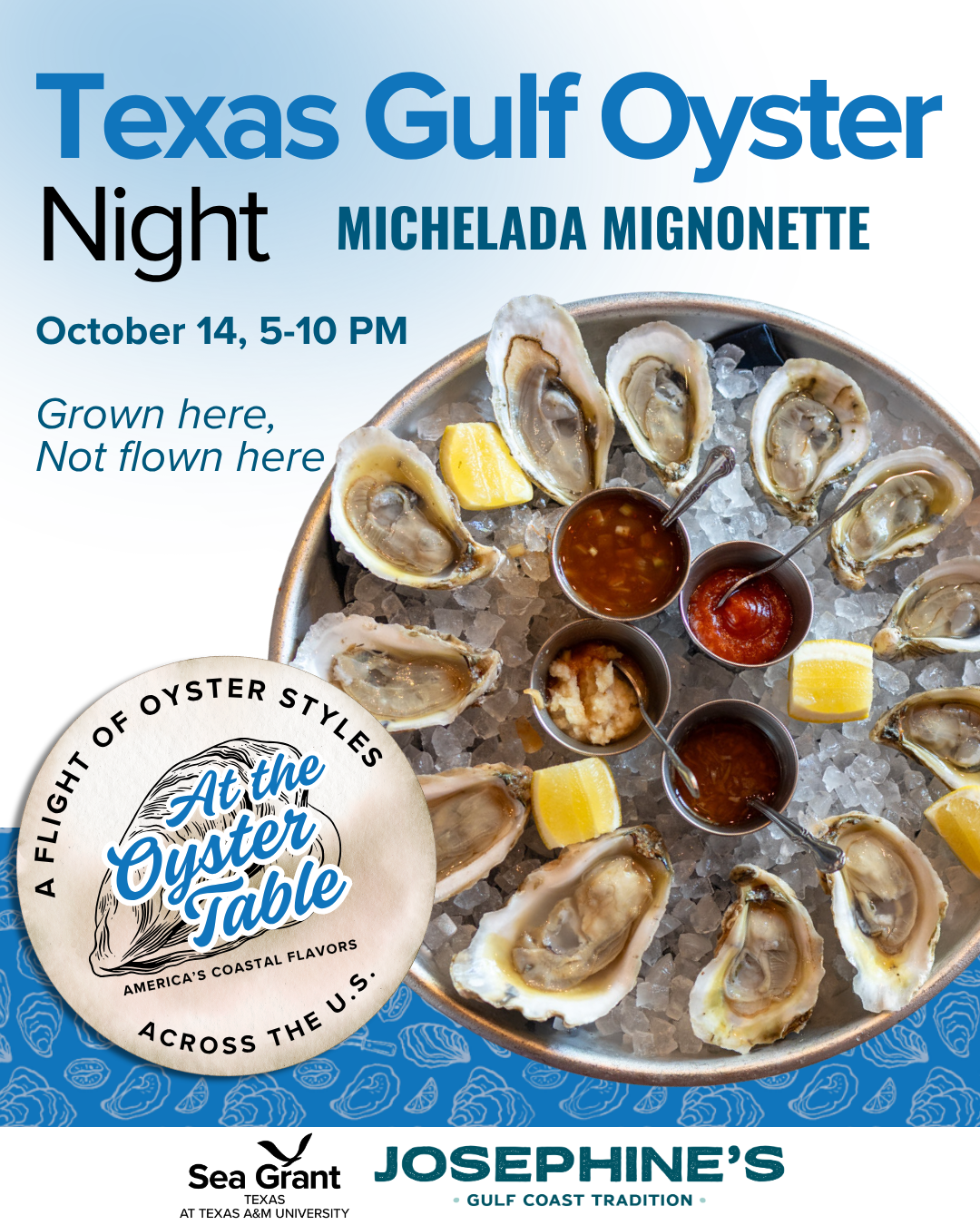 Texas Gulf Oyster Night Save the Date: October 14, 5-10PM