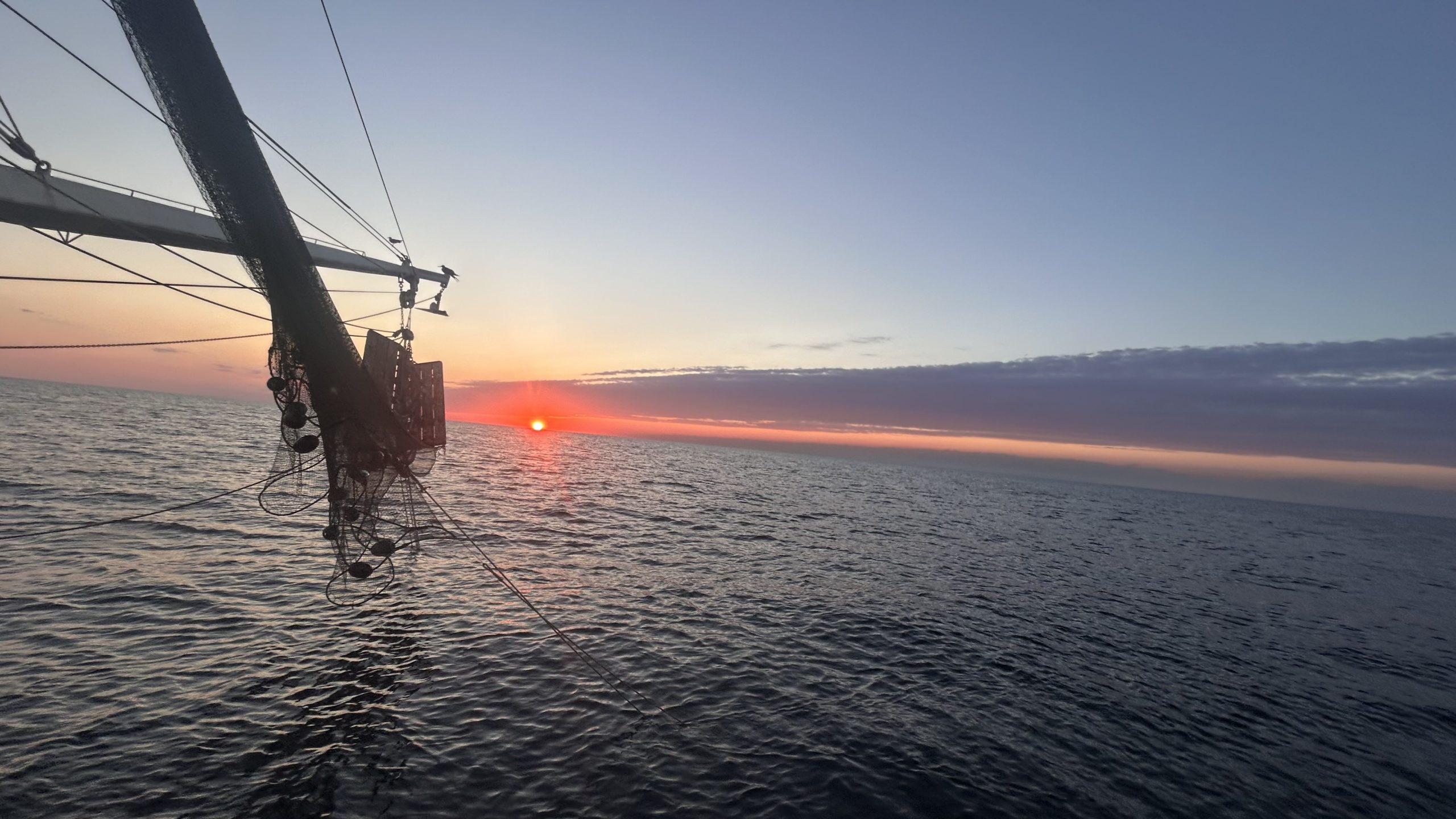 A Shrimp Trawl over the water