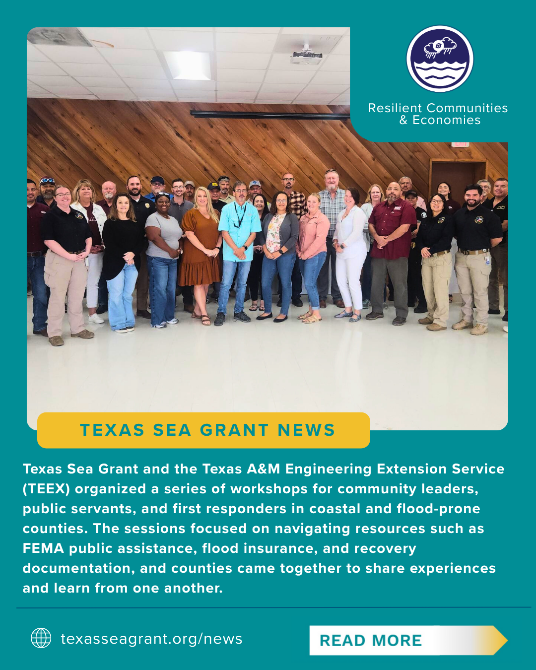Texas Sea Grant, Texas A&M Engineering Extension Service and Texas Division of Emergency Management group photo