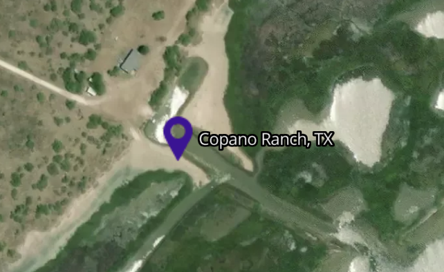 Copano Ranch water level sensor location
