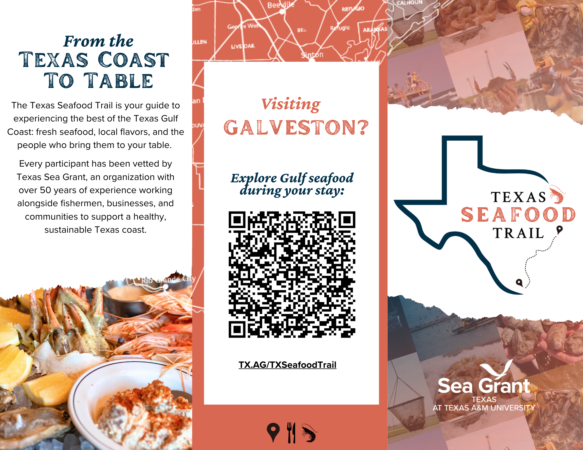 Galveston seafood trail. brochure image