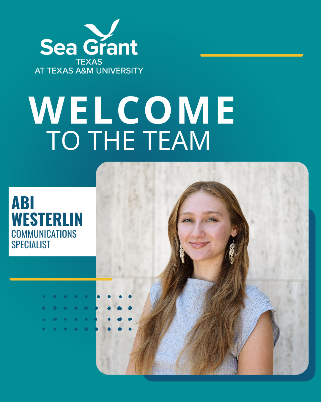 Abi Westerlin welcome.