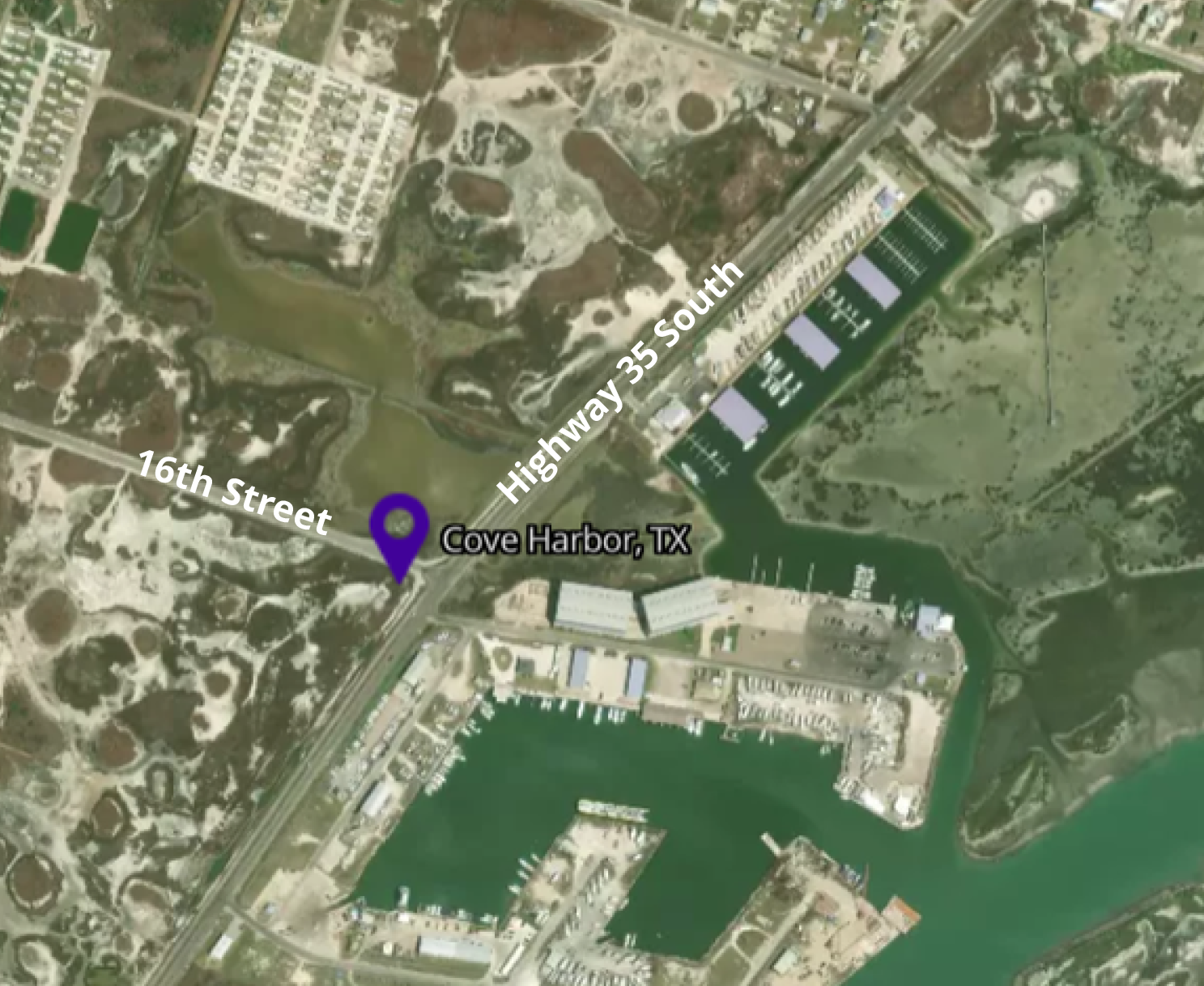 Google earth view of cove harbor